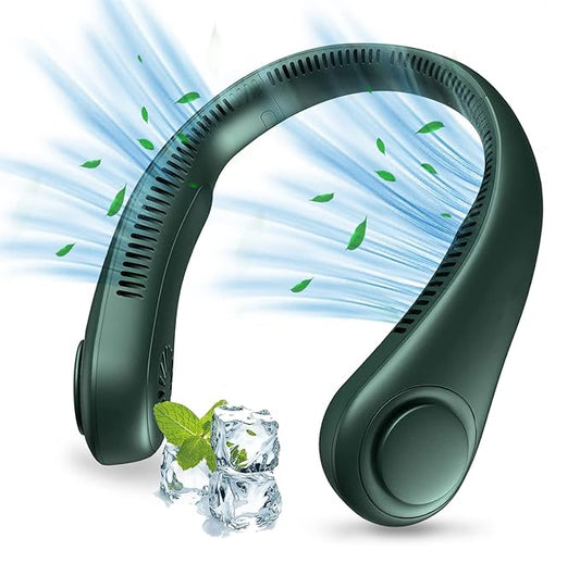 0616 Portable Neck Fan Holiday Hands Free Bladeless Neck Fan 360 Cooling Hanging Fan Usb Rechargeable Personal Neck Fan Wearable Neck Fan Suitable For Traveling